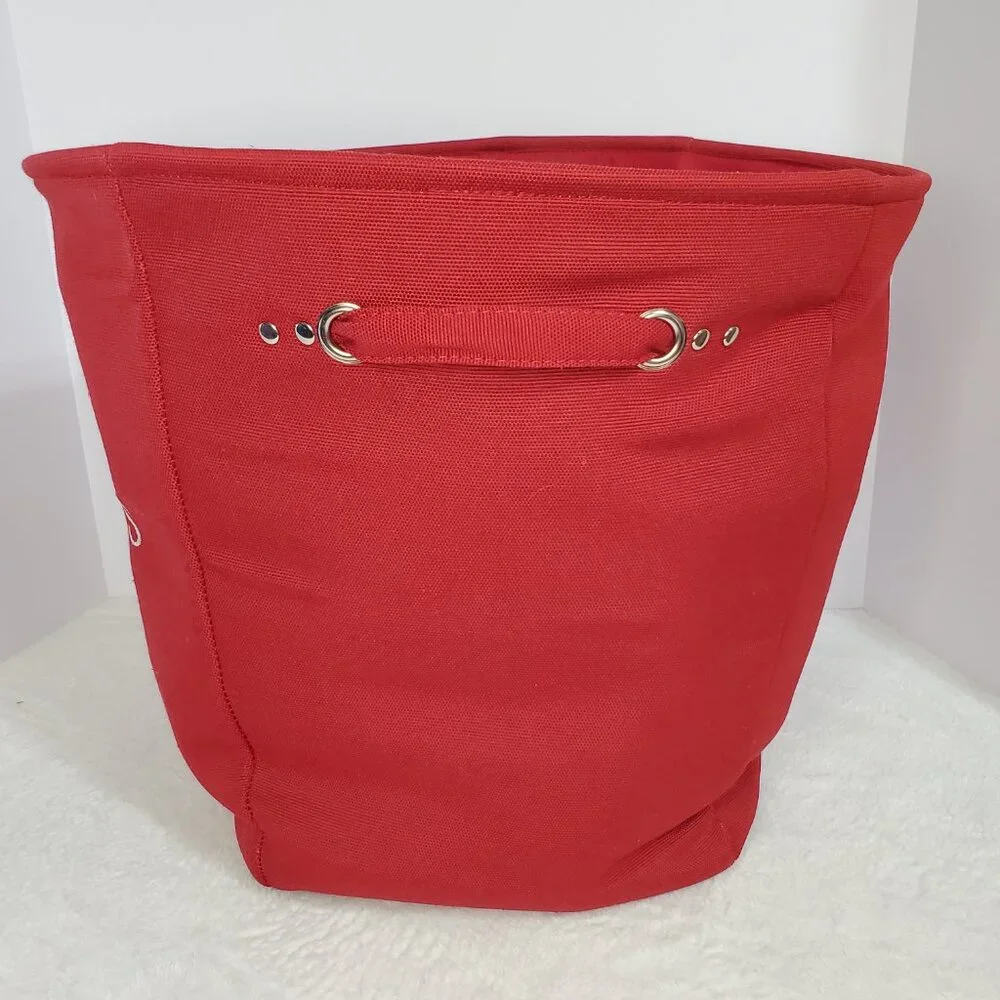 Burgandy Red Toy Storage Basket with Reinforced Handles Toy Organizer Basket